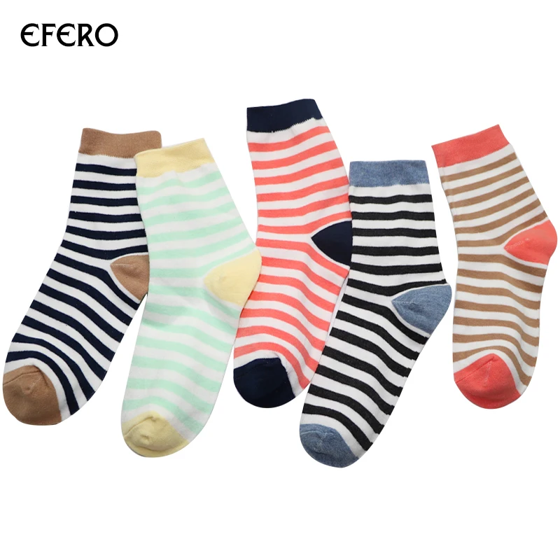 Efero 2 пары Для мужчин; Гольфы модные Повседневное цветные полосатые носки мужские носки под одежду делового стиля Meias Chaussette Homme Masculina