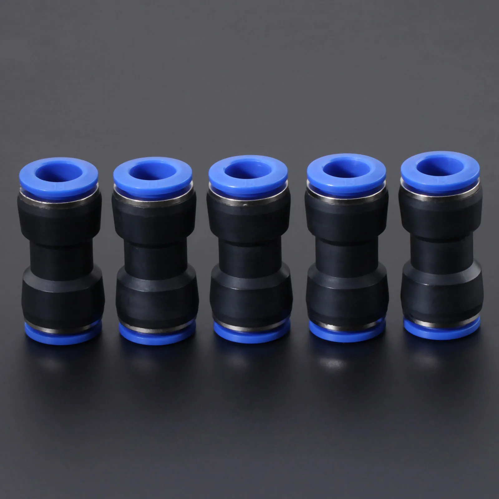 

5Pcs 14mm Hole to 14mm Pneumatic Straight Union Connectors Pneumatic Fittings Push in Connector Quick Fitting for Air Water Tube