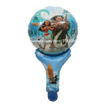 

25pcs Cartoon Moana Hand Hold Sticks Foil Balloons Birthday Party Decorations Kids Air Balloon Inflatable Toys Party Supplies