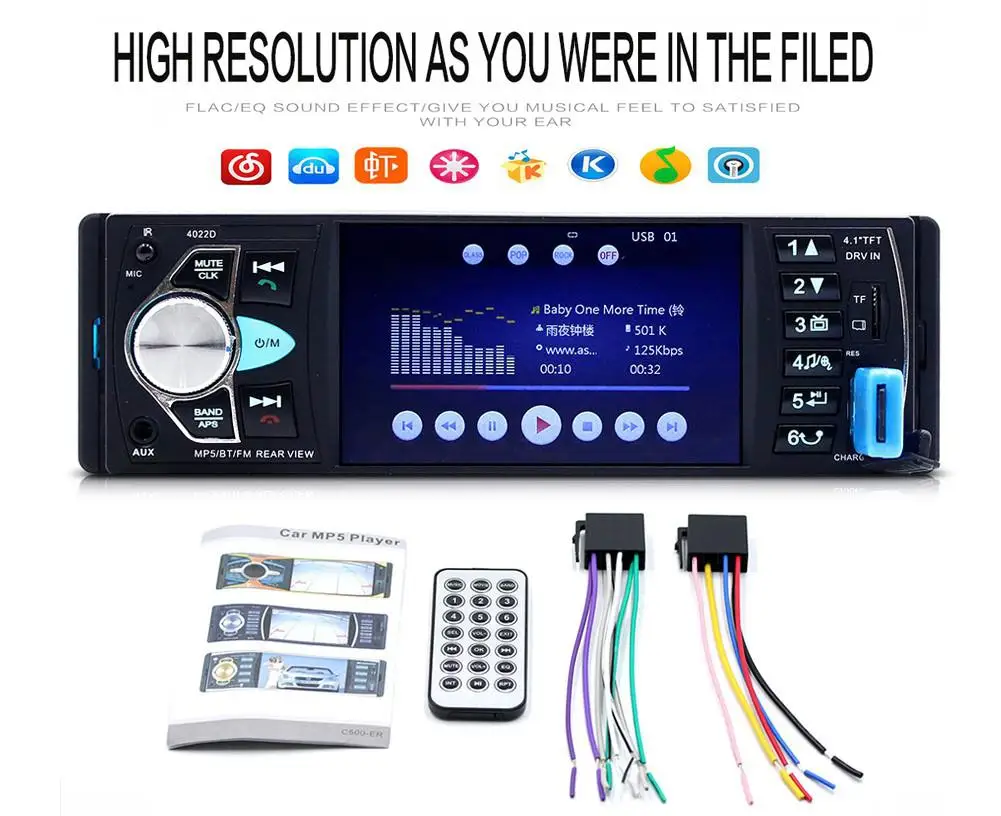 

1 Din 4.1 Inch Audio Car FM Radio Android Multimedia Mp5 Player Autoradio Bluetooth Audio Auto Stereo Touch screen GPS Bluetooth
