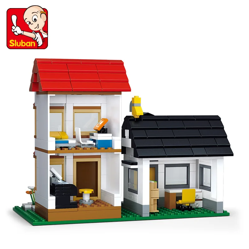 Sluban Building Block город баня и Roufi квартиру 431 шт. Развивающие игрушки Кирпичи мальчик подарок-нет розничной коробка