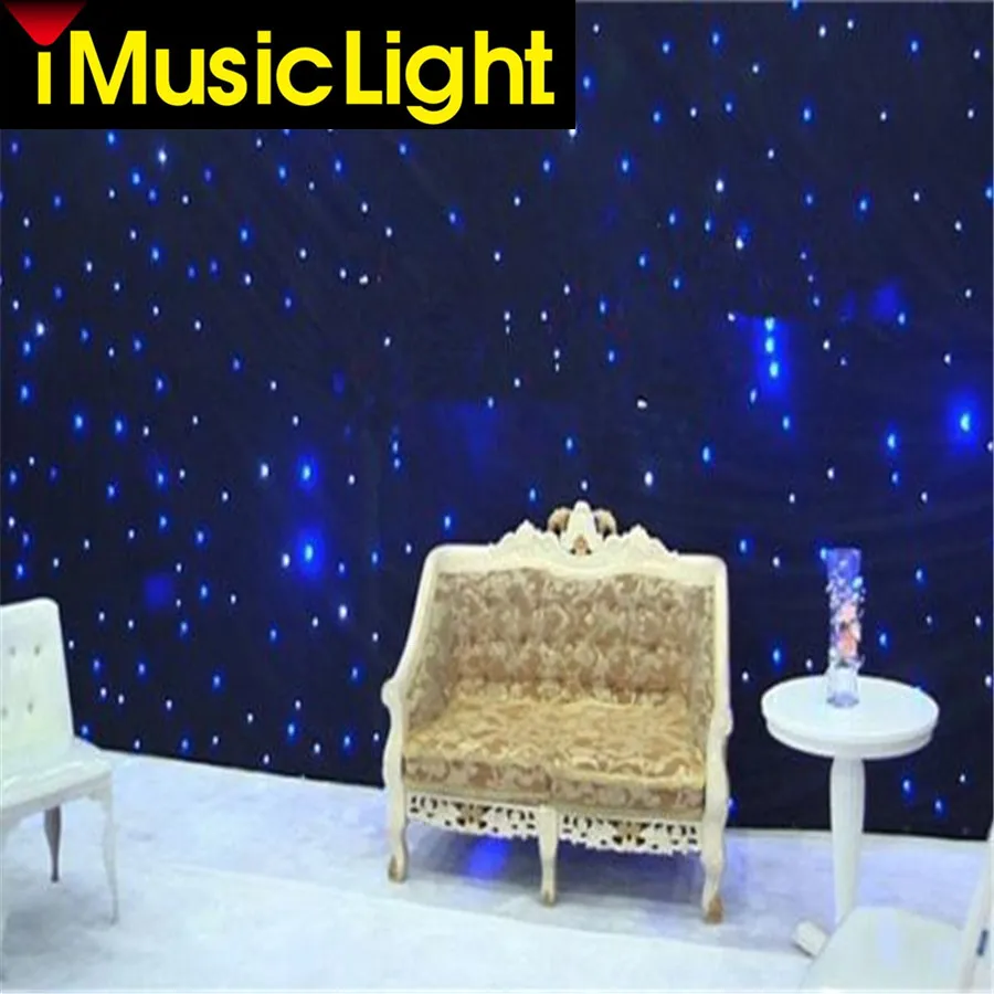 

Tianxin LEDS 3Mx6Mtr Blue+White LED Stage Star Cloth Matrix Backdrop Stage DJ Pub DMX LED Curtain fireproof fabric.