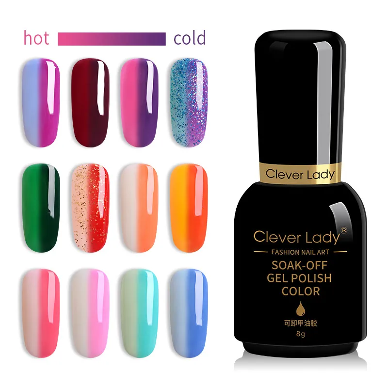 

Clever Lady UV Gel Nail Polish Temperature Change Gel Varnish Thermal Gel Vernis Semi Permanant 8ml French Manicure