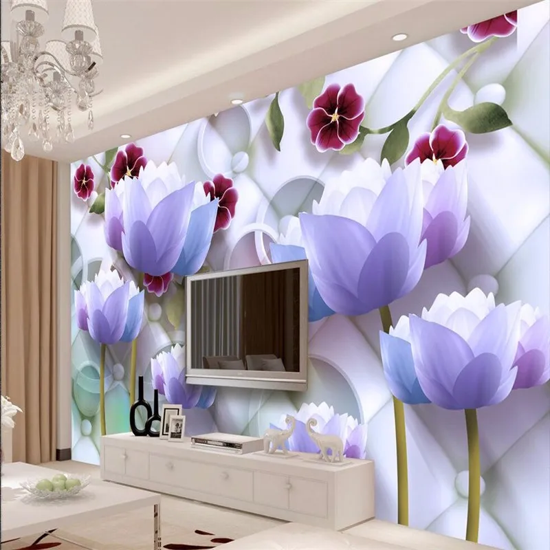 Modern-Background-Large-Painting-Lotus-Circle-Soft-Pack-Murales-De-Pared-3d-Wallpaper-Hotel-Badroom-Mural (2)