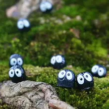 10 шт. Сказочный Сад, миниатюра, крошечные Черные Феи из угольного шара, Тоторо, гибли, фигурки, мини садовый декор, Террариум, аксессуары для животных