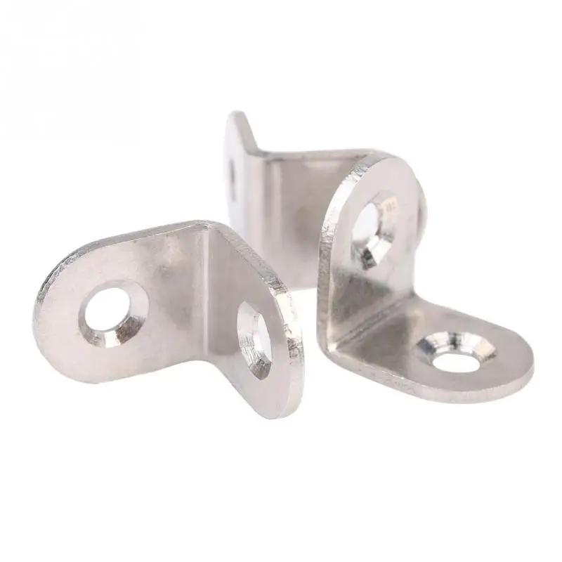 10pcs 2x2cm Steel Right Angle Bracket Corner Brace Joint 2 Holes Silver For Furniture fittings | Обустройство дома