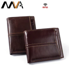 MVA RFID мужские кошельки с карманом для монет на молнии, кошельки из натуральной кожи, маленький кошелек для монет, мужские кожаные кошельки, фото держатель для карт