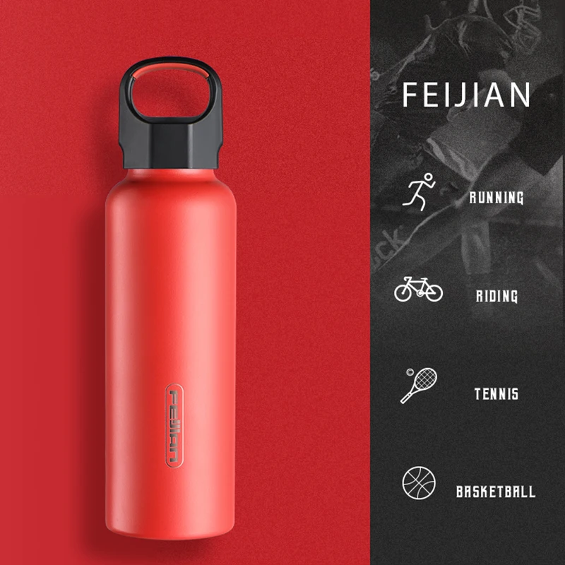 

FEIJIAN Sports Thermos Water Bottle Double Wall Stainless Steel Vacuum Flask Insulated Leak Proof BPA Free