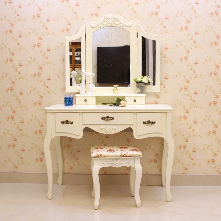 European Style Vanity Mirror Dressing Table Dresser Child Simple