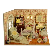 DIY модель миниатюрная мебель для кукольного дома кукольный дом пылезащитный чехол 3D Деревянный Рождественский подарок игрушки для детей фантазия Комната принцессы