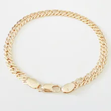 1 шт., модные женские и мужские ювелирные изделия из розового золота, мужской браслет, 5 мм, ширина 19 см, длинные руки, очаровательный браслет для мужчин и женщин