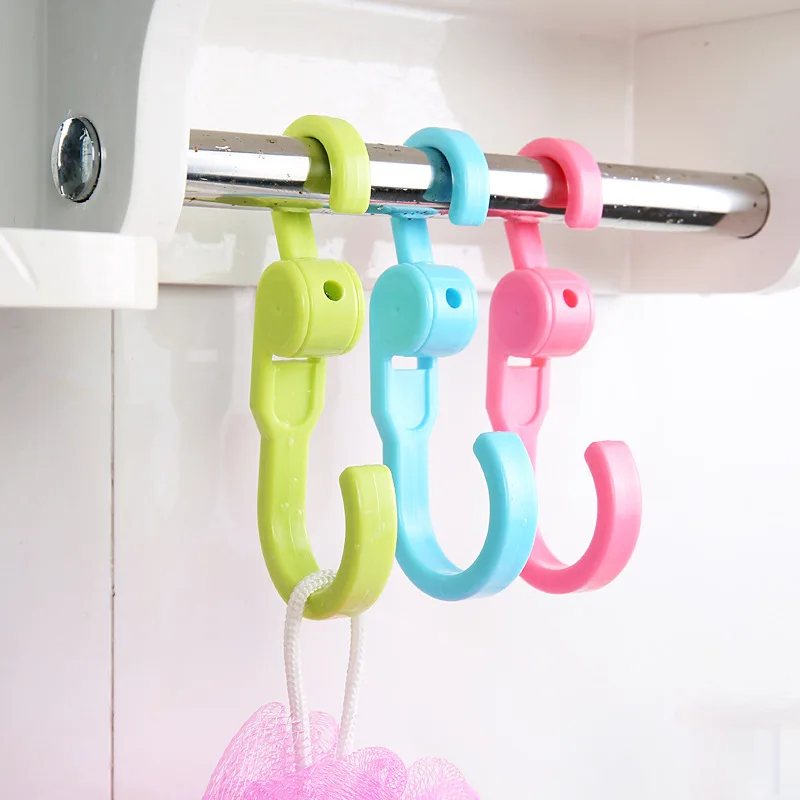 

2 multi function S shape hook creative cabinet S type 360 degree rotary hook