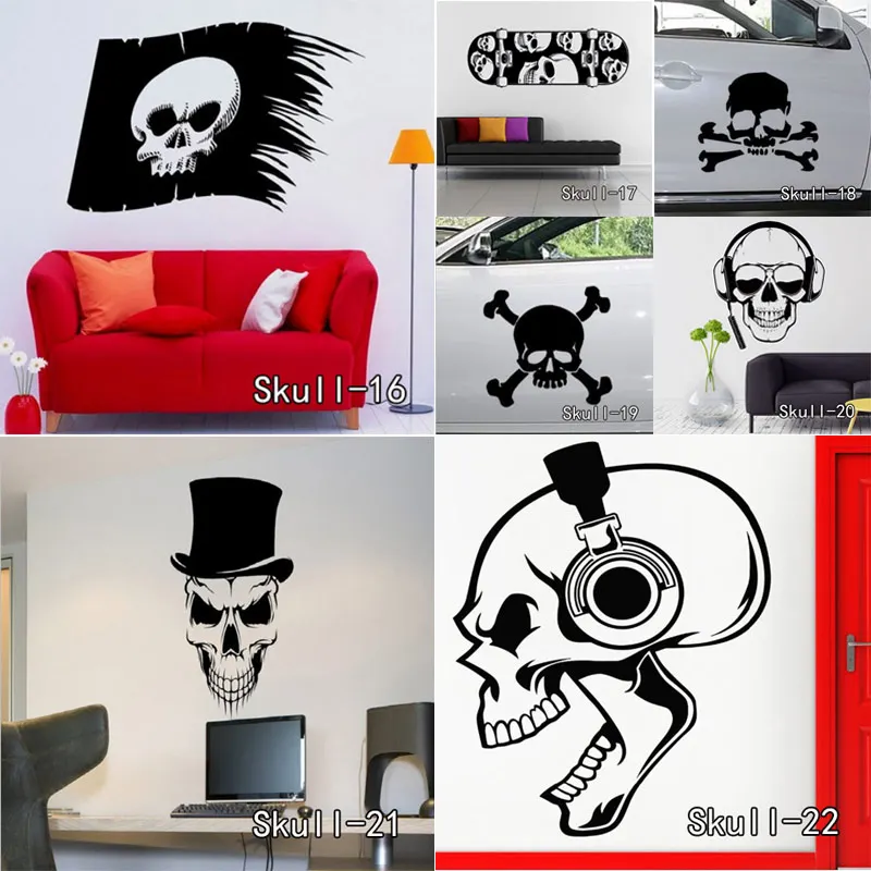 Новые виниловые Стикеры для украшения интерьера|wall sticker skull|vinyl wallvinyl wall art |