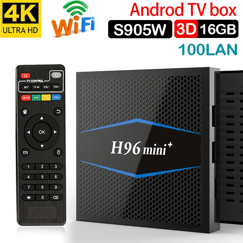 Xinways S905W четырехъядерный Android tv 4 K 2 GB/16 GB Smart TV caja 7 1 Box wiFi HD медиаплеер PK X96