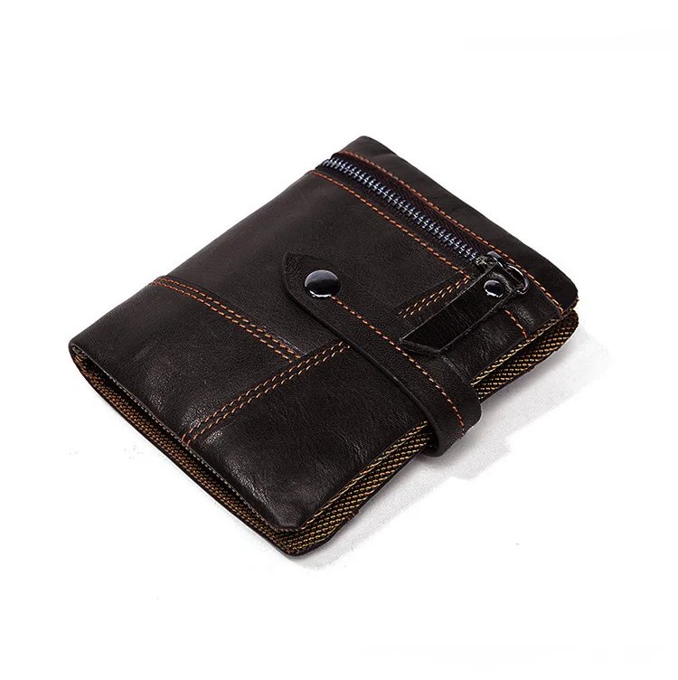 Вертикальные природные Коускин мужчины короткие кошелек Марка Дизайн винтажное портмоне 100% натуральная кожа лоскутное мужская