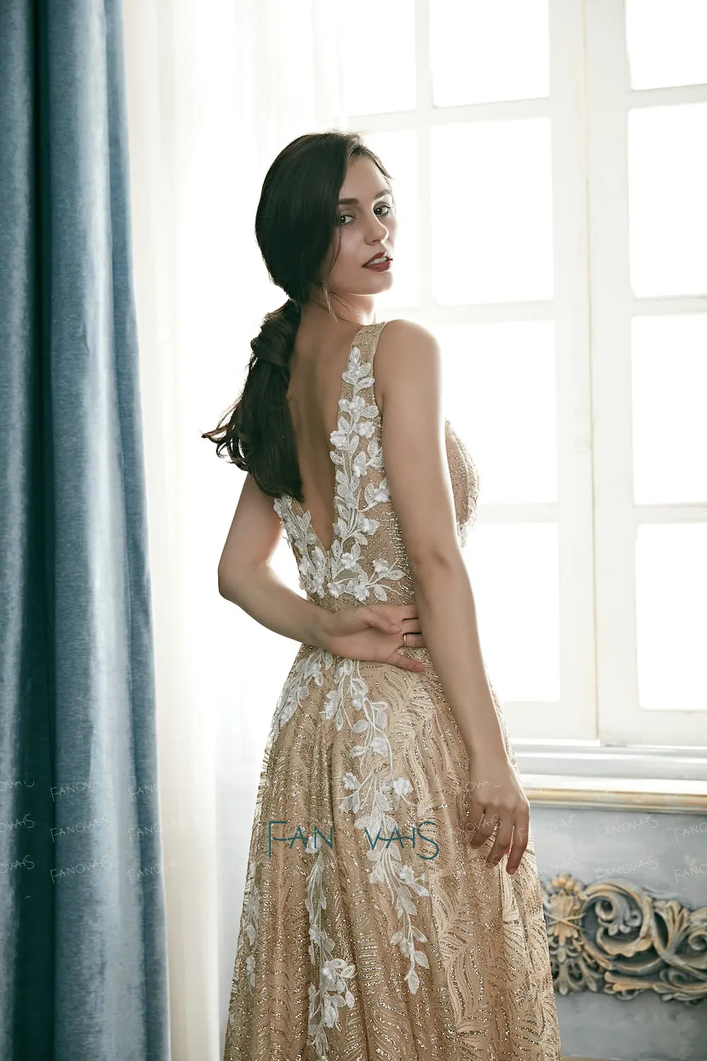 Gold Evening Dresses Long Shinning Glitter Evening Gowns Vestido De Festa Longo 2019 Robe De Soiree Lace Prom Dress Formal Dress