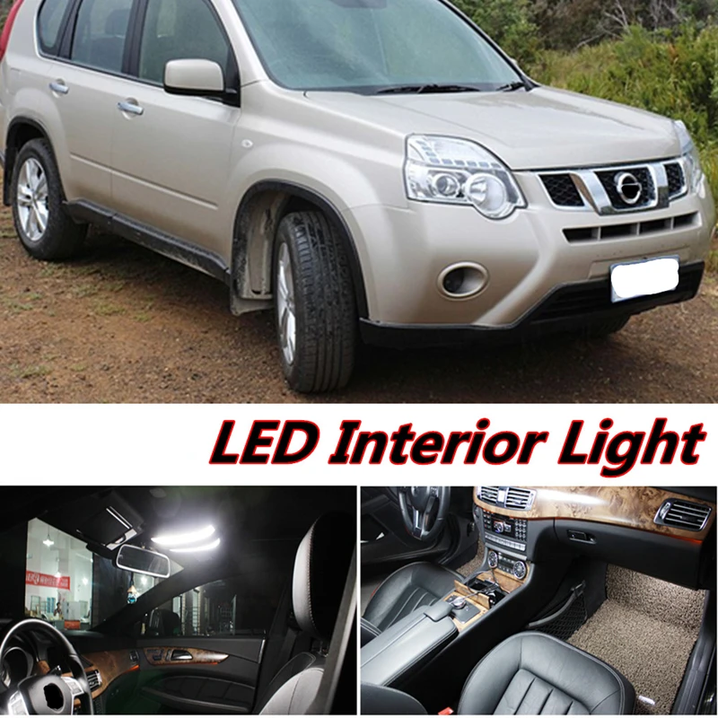 6pcs X Free Shipping Error Free LED Interior Light Kit Package For Nissan X Trail Accessories