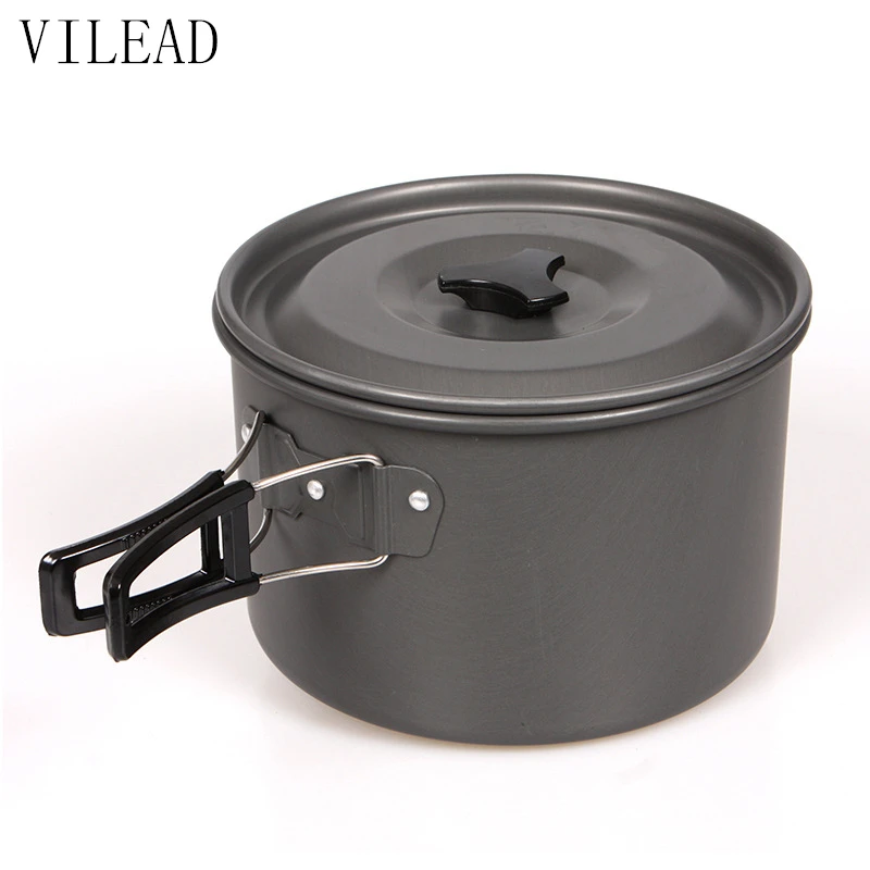 VILEAD Large Outdoor Cooking Pot Portable Outdoor Tableware for 3 4