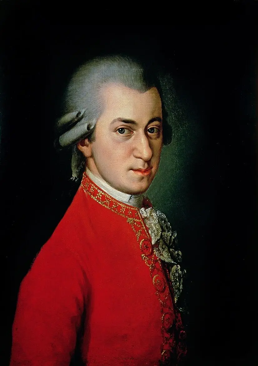 Барбара Krafft: портрет Wolfgang Amadeus Mozart Шелковый плакат декоративной живописи