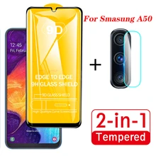 2-в-1 на Samsung Galaxy A50 объектив камеры пленочная& 9D Защитная пленка для экрана из закаленного стекла для Galaxy A50 A505F