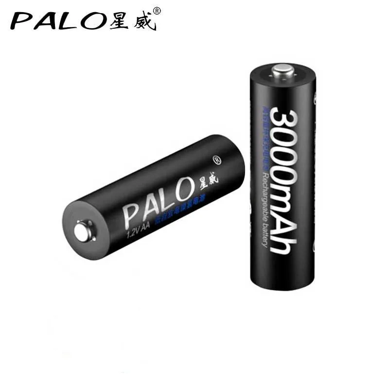 PALO 4 шт. настоящая емкость AA 2500mAh 1,2 V 3000MAH Ni-MH предварительно Заряженная аккумуляторная батарея AA 1300MAH 3A 1100MAH AAA Baterias