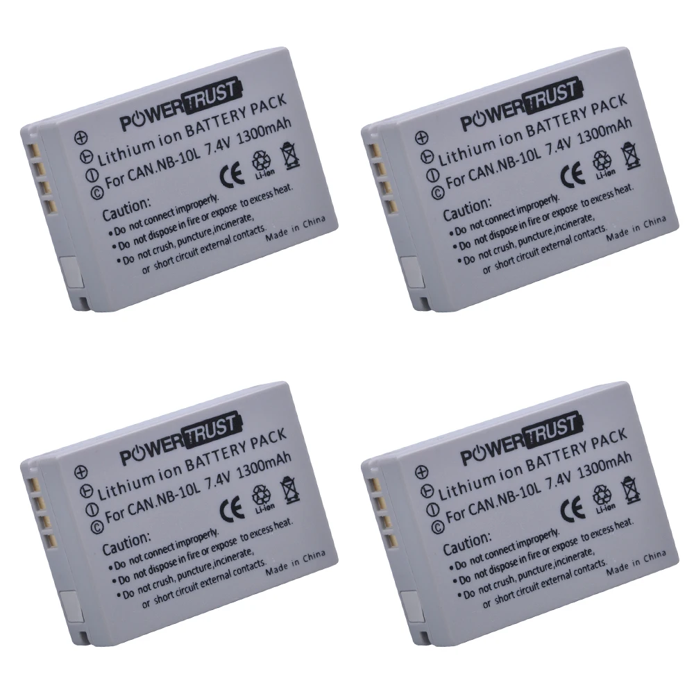 4Pcs 1300mAh NB 10L NB 10L NB10L Digital Camera Battery for Canon G1X
