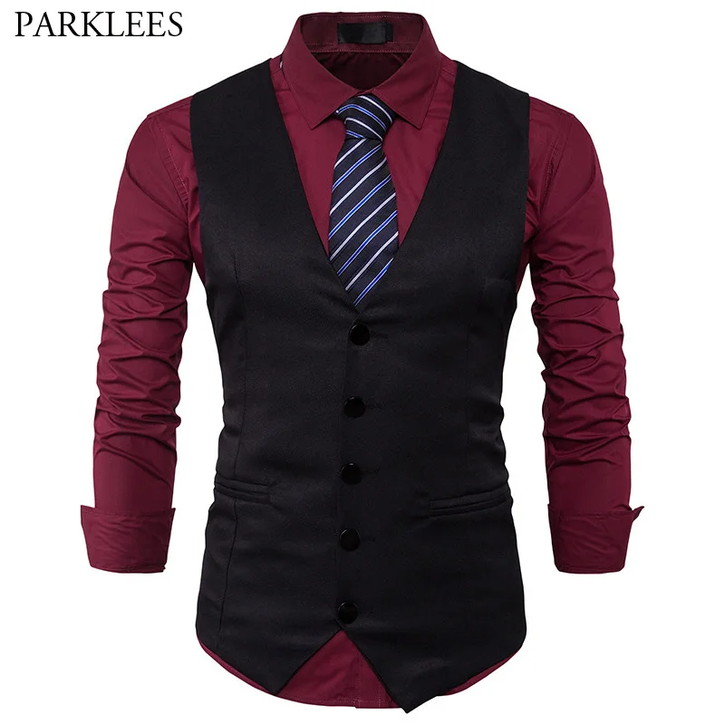 white dress shirt black vest