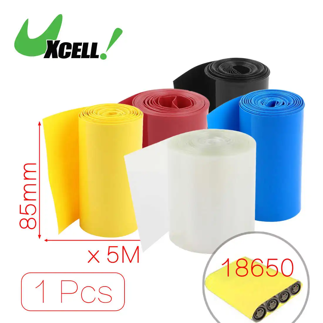 KEESIN 85mm Flat PVC Heat Shrink Tubing Battery Wrap 5m for 18650 Blue-85mm