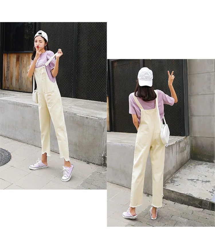 Stylish suspender jeans. College style, casual denim pants. (16)