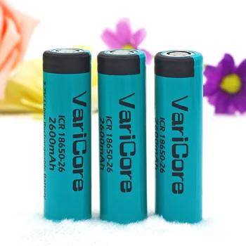 

3PCS VariCore Original ICR18650-26 2600mAh 18650 Li-ion Rechargeable Battery The Flashlight Btteries+Free shopping