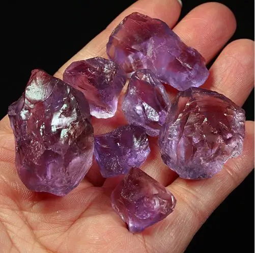 baratas 200CT 100% Natural Roxo Ametista Facet Rough Amostras