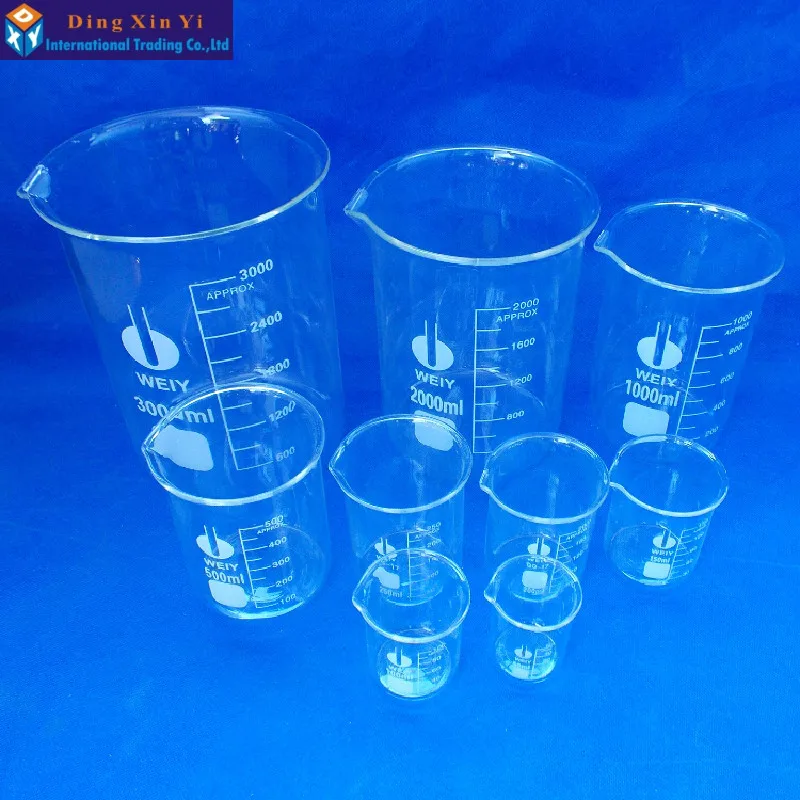 2 шт./лот) стеклянный стакан 500 мл, лабораторные принадлежности, лабораторный стакан 500 мл, хороший качественный лабораторный стакан, материал с высоким бором