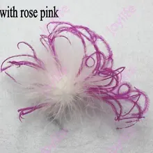 Новинка, 560 шт., разноцветные модные кудрявые страусиные перья, банты для девочек, заколки-перья для волос