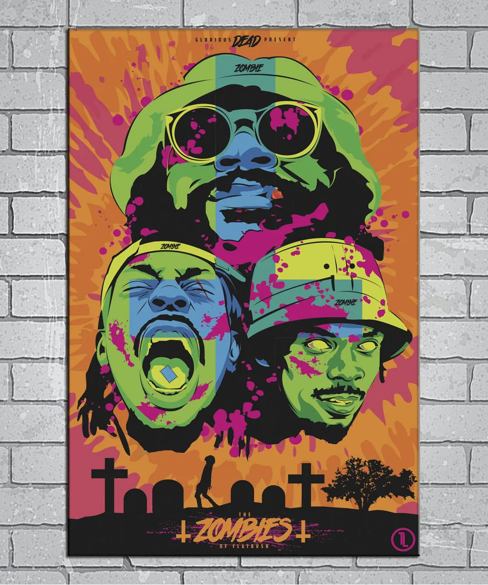 Flatbush Zombies Американский хип хоп группа светильник холст на заказ постер 24x36 27x40