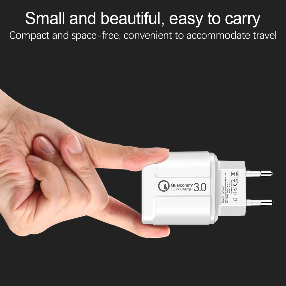 Quick Charge 3 0 USB зарядное устройство мобильный телефон 1 порт EU для iPhone Xs Max Samsung Huawei P20