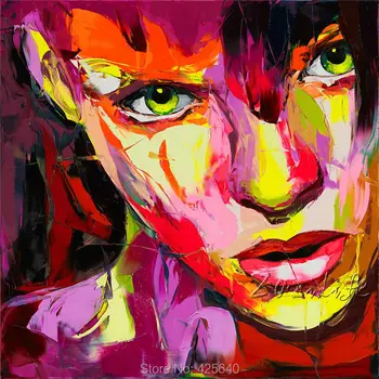 

Palette knife painting portrait Palette knife Face Oil painting Impasto figure on canvas Hand painted Francoise Nielly 12