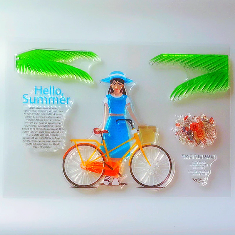 

YLCS257 Summer Silicone Clear Stamps For Scrapbook DIY Album Paper Card Decoration Embossing Folder Craft Rubber Stamp 11*16cm