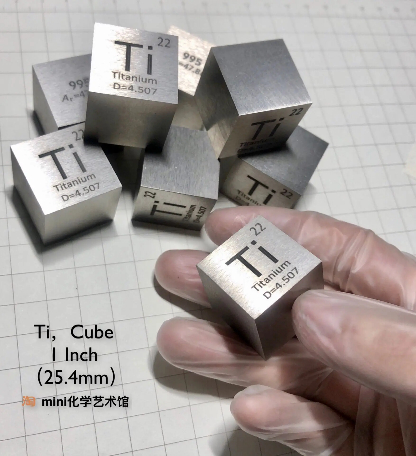 Титановый кубический титановый блок Ti Precision фотобумага однодюймовая Боковая