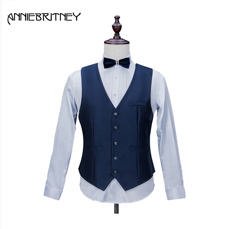Blue Men Suit Vest