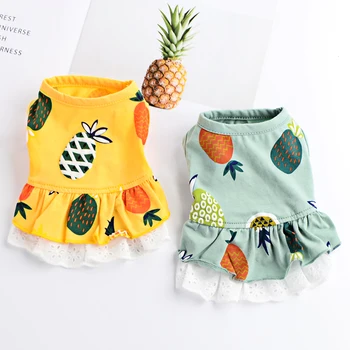 

Pineapple Pet Dog Clothes For Small Medium Dog Costume Puppy Skirt Couple Dogs Pets Clothing For Dogs Shirt Pet Dress Ropa Perro