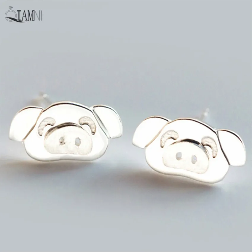 

QIAMNI Lovely Pig Animal Stud Earrings for Women Girls Charm Christmas Party Jewelry Gift Pendientes Brincos
