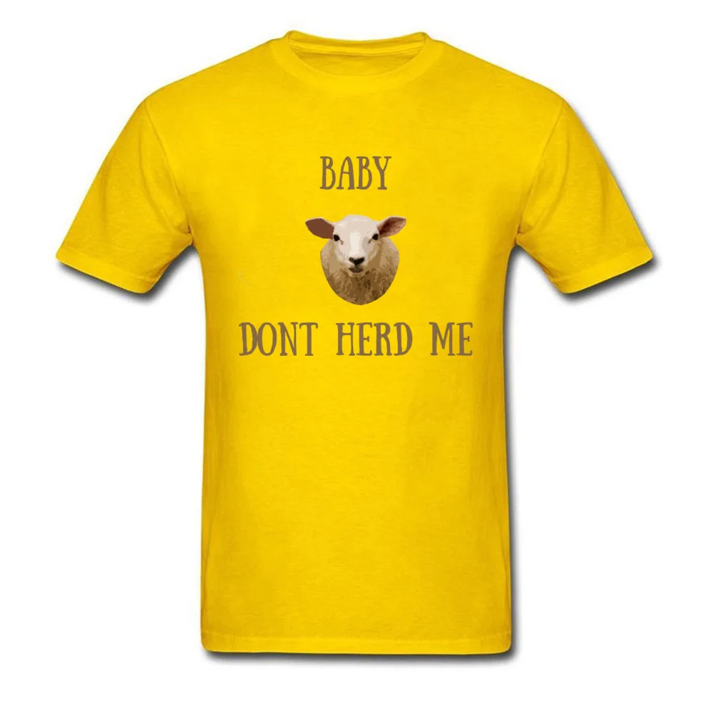 Personalized Street Male T Shirts Hot Sale Father Day Short Sleeve Crew Neck 100% Cotton Tops & Tees Classic Tops Tees What is Love Baby Dont Herd Me yellow