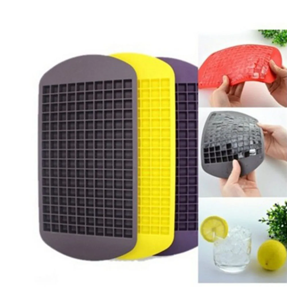

160 Grids DIY Creative Small Ice Cube Mold Square Shape Silicone Ice Tray Fruit Ice Cube Maker Bar Kitchen Accessories