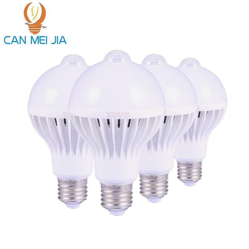 

4PCS LED PIR Motion Sensor Bulb E27 Bombilla Led Light 3W 5W 7W 9W Energy Saving Lamp 220V 110V for Stair Home Lighting White