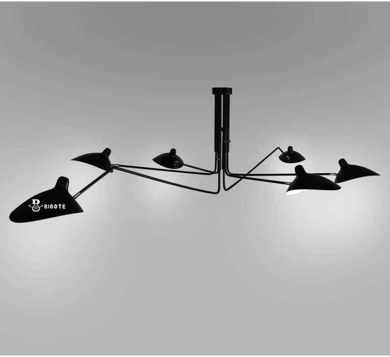 Современная длинная Поворотная люстра регулируемые люстры-пауки Потолочная люстра в стиле лофт гостиная спальня черный светильник светильники