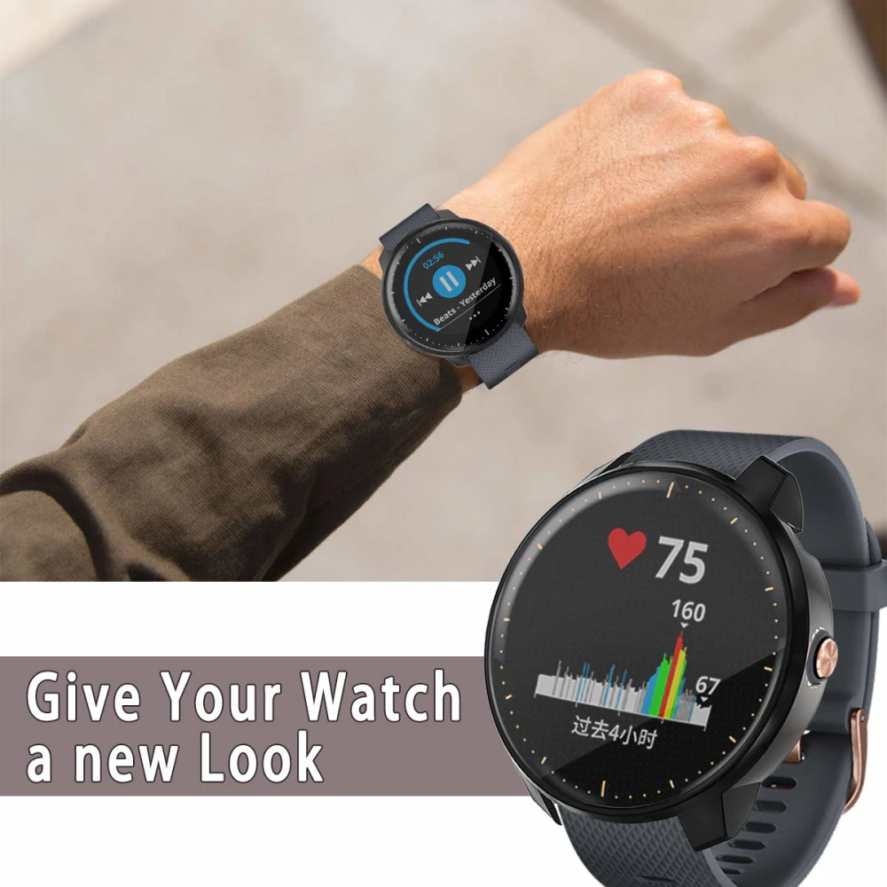 Чехол для Garmin Vivoactive 3 Music Smart Watch, защитный чехол для экрана из мягкого ТПУ, Ультратонкий Прозрачный чехол, аксессуары для ремешка