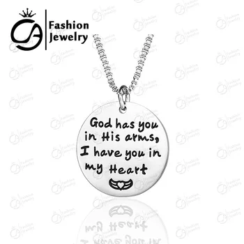 

GOD HAVE YOU IN HIS ARMS,I HAVE YOU IN MY HEART Christmas Gift Pendant Necklace Jewelry 20Pcs/Lot #LN1171