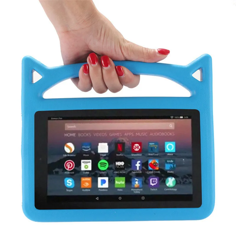 for Amazon Kindle Fire HD10 10inch Tablet Case Handle Stand Cover Protector Skin Kids Safe Cute Little Devil EVA Foam