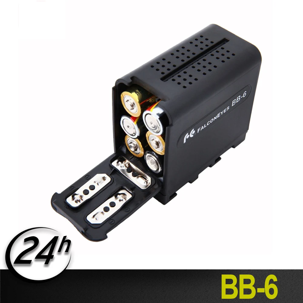 

BB-6 6pcs AA Battery Case Pack Battery Holder Power as NP-F NP-970 Series Battery for LED Video Light Panel / Monitor YN300 III