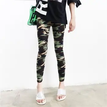 

Fashion Women Brushed Trousers Elastic Waist Camouflag Print Leggings High Stretch Pencil Pant Female Slim Casual Leggings Mujer